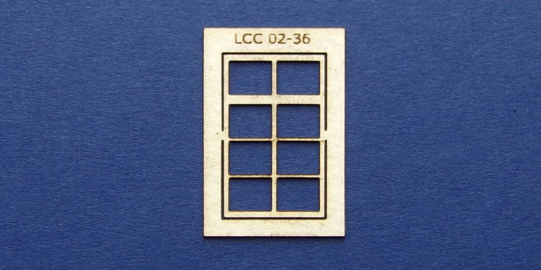 LCC 02-36 OO gauge square window with transom type 1 Single square window with transom type 1.